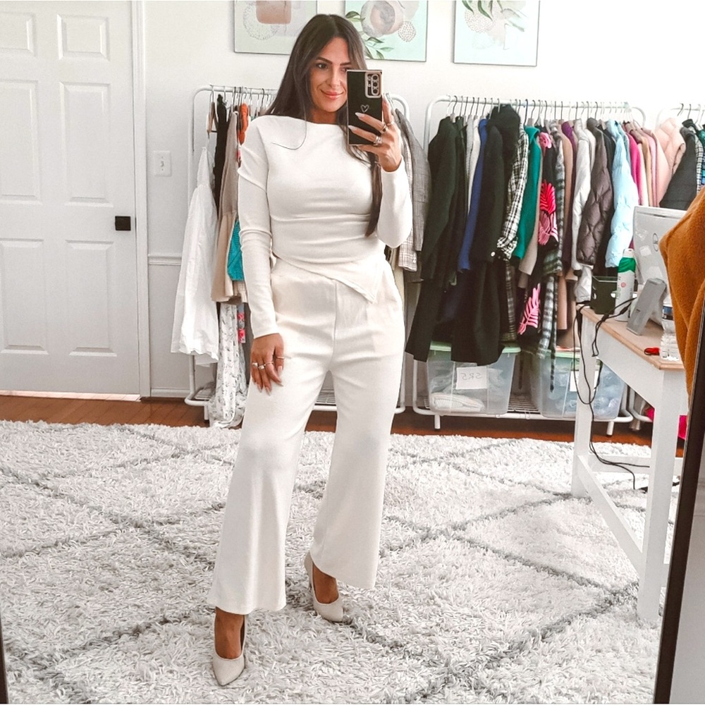Pale yellow pant/sweat suit